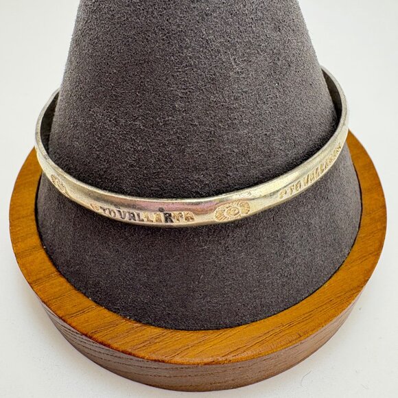 Vintage Sterling Silver PTO VALLARTA Mexico Bangle Bracelet Size 7.5" Fit - Picture 2 of 13